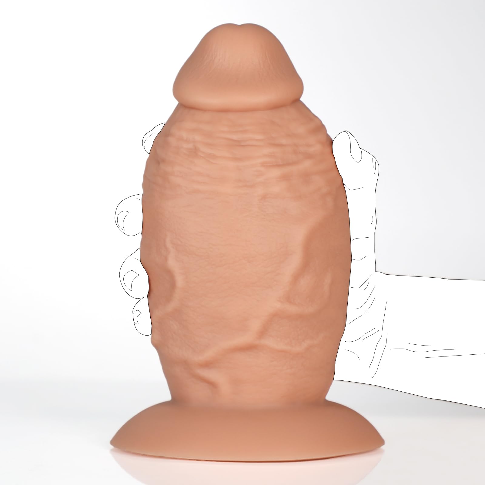 3.8 ' ' Diameter Huge Thick Anal Dildo, 7.5 Inch Huge Silicone Girth Dildo Butt Plugs with Strong Suction Cup & No Balls for Dee