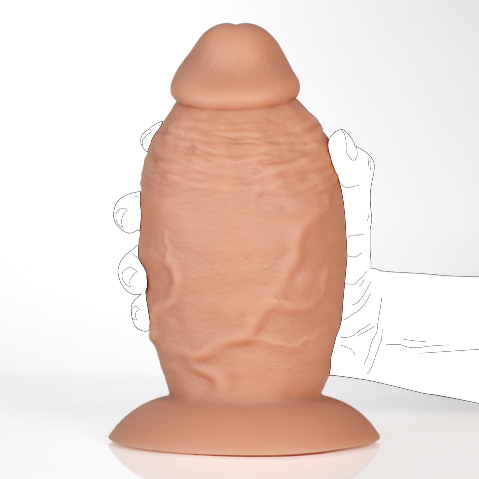 3.8 ' ' Diameter Huge Thick Anal Dildo, 7.5 Inch Huge Silicone Girth Dildo Butt Plugs with Strong Suction Cup & No Balls for Dee