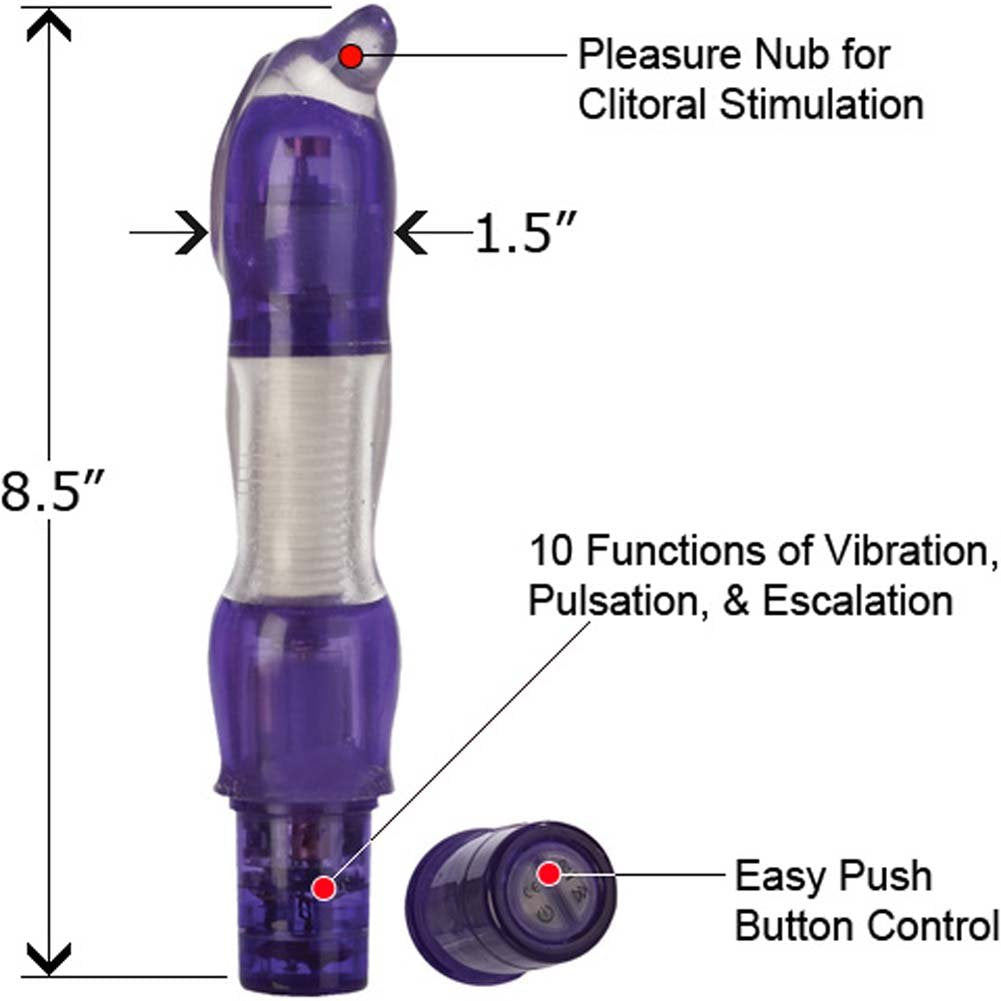 California Exotics 10-Function Flexi Clitoral Hummer Vibrator, Purple
