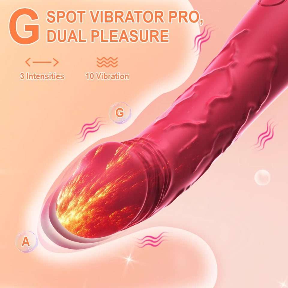 7.6 Inch Realistic Dildo Vibrator for Women,10 Powerful Vibration Modes for Clitoral and G-spot Stimulation, Waterproof Rose Adu