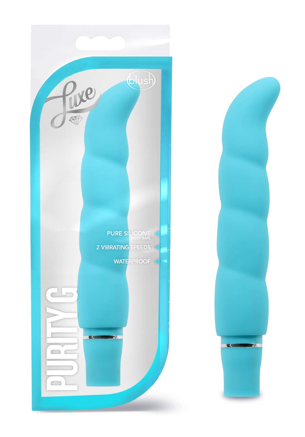 Blush Novelties Luxe Purity G - Platinum Cured Puria Silicone G Spot And External Vibrator Ultrasilk Smooth - 10 Vibration Modes
