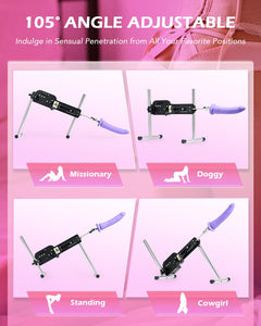 SENSUA Automatic Sex Machine, Dildo Thrusting Machine with 3 Dildos, 3.5'' Suction Cup, Remote Control for Women Men Couples, Ad