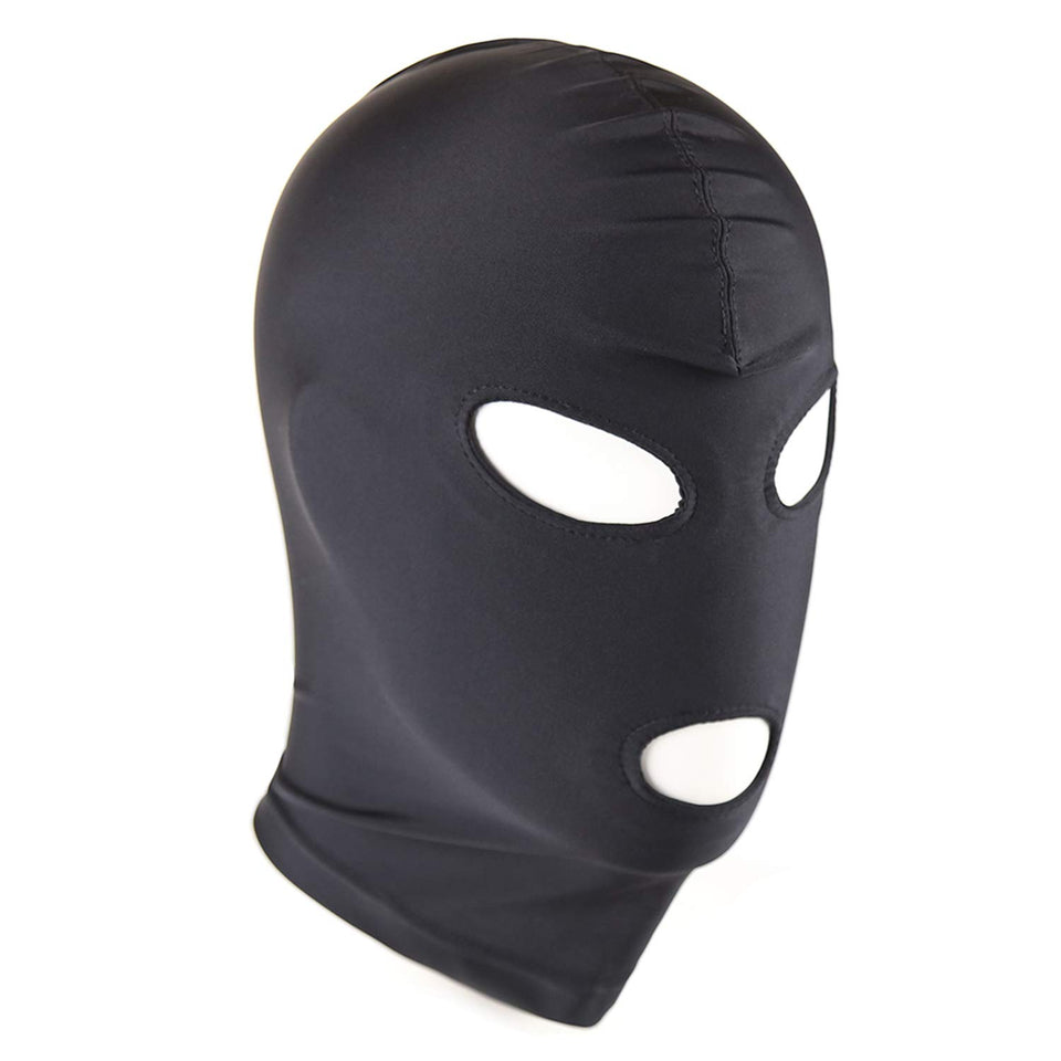 Women and Men 's Full Face Bondage Hood Mask for Sex Games, BDSM Toys Sex Mask Hoods, Sex Toys Stretchable SM Hoods Mask (Black-