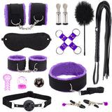 Sex BDSM Bondage Kit for Couples Sex Bed Straps Restraints Set with Fetish Comfy Ankle & Wrist Cuffs Blindfold Tickler for Adult