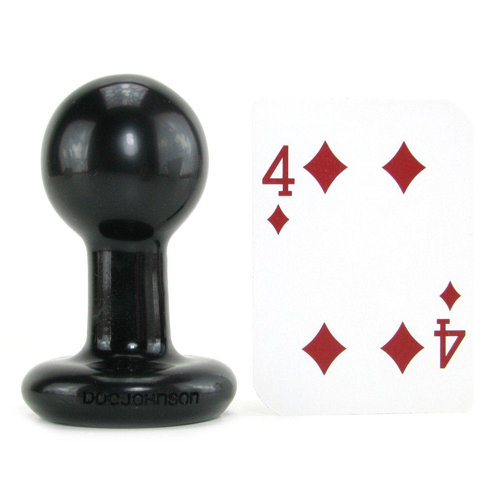 Doc Johnson Classic - Round Butt Plug - 1.8 Inch Diameter - Small - Black