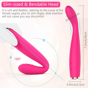 Adorime Rose Vibrator, High-Frequency G Spot Clitoris Vibrator With 5 Speeds & 10 Modes Powerful Clitoral Stimulator, Vibrating Massager Wand For Women For Sex, Pink