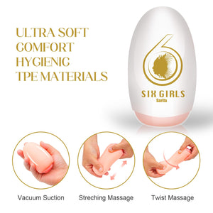 Male Masturbator Egg, Portable Pocket Pussy Stroker with 3D Realistic Textured Vagina Ultra Soft Stretchy Male Masturbators Cup,