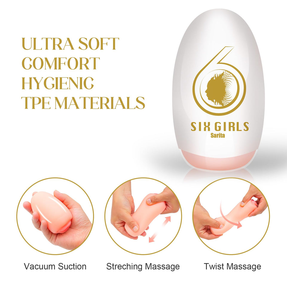 Male Masturbator Egg, Portable Pocket Pussy Stroker with 3D Realistic Textured Vagina Ultra Soft Stretchy Male Masturbators Cup,