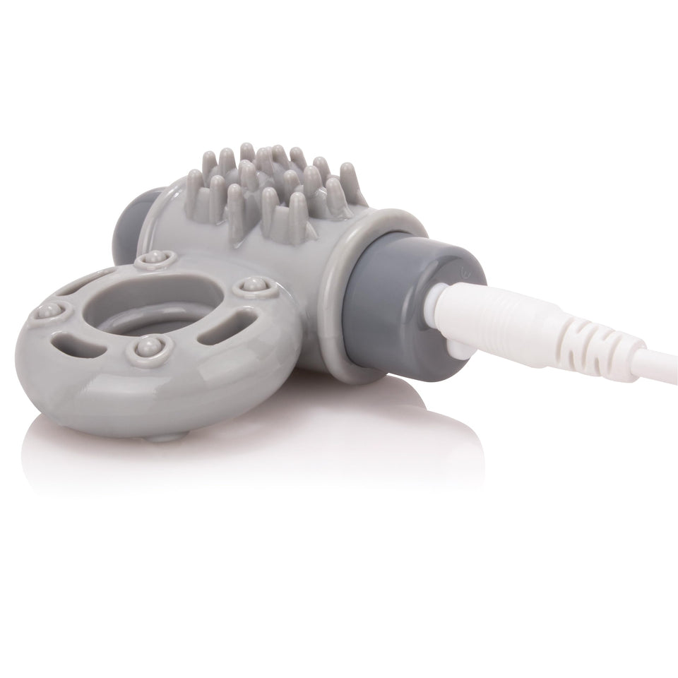 Charged OWow Vooom Mini Vibe - Grey Vibrating Cock Ring for Men - Reusable Penis Ring Vibrator, Couples Sex Toy, Enhances Pleasu