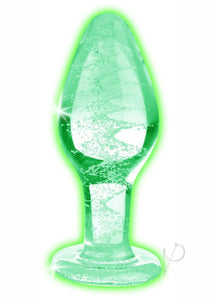 Glow-In-The-Dark Glass Anal Plug - Large