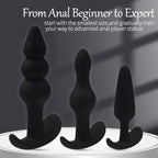 Anal Beads Plugs Kit 3 Pack, Silicone Butt Plug Training Set from Beginner to Advanced Player for Comfortable Long-Term Wear, An