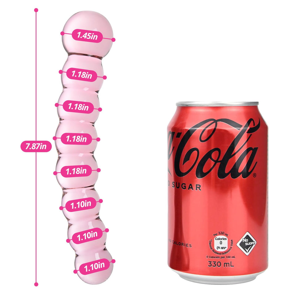 Glass Anal Beads Butt Plug Pink Curved Shaped Anal Stretcher Crystal G Spot Dildo Prostate Massager Anus Dilator Vaginal Stimula