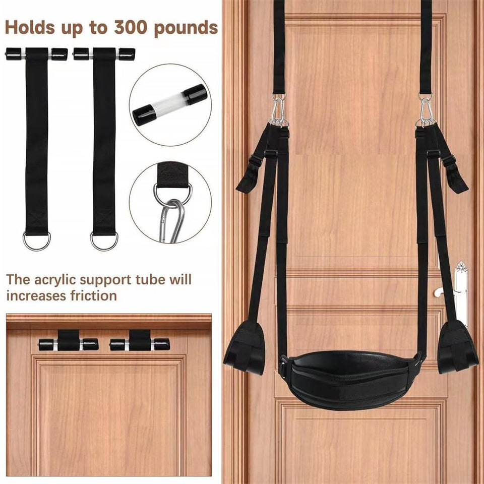 Door Sex Swing Sex Toys with Seat Supports up to 300lbs, BDSM Adjustable Sex Straps for Adult Sex Toys, Adults Bondage Sex Restr