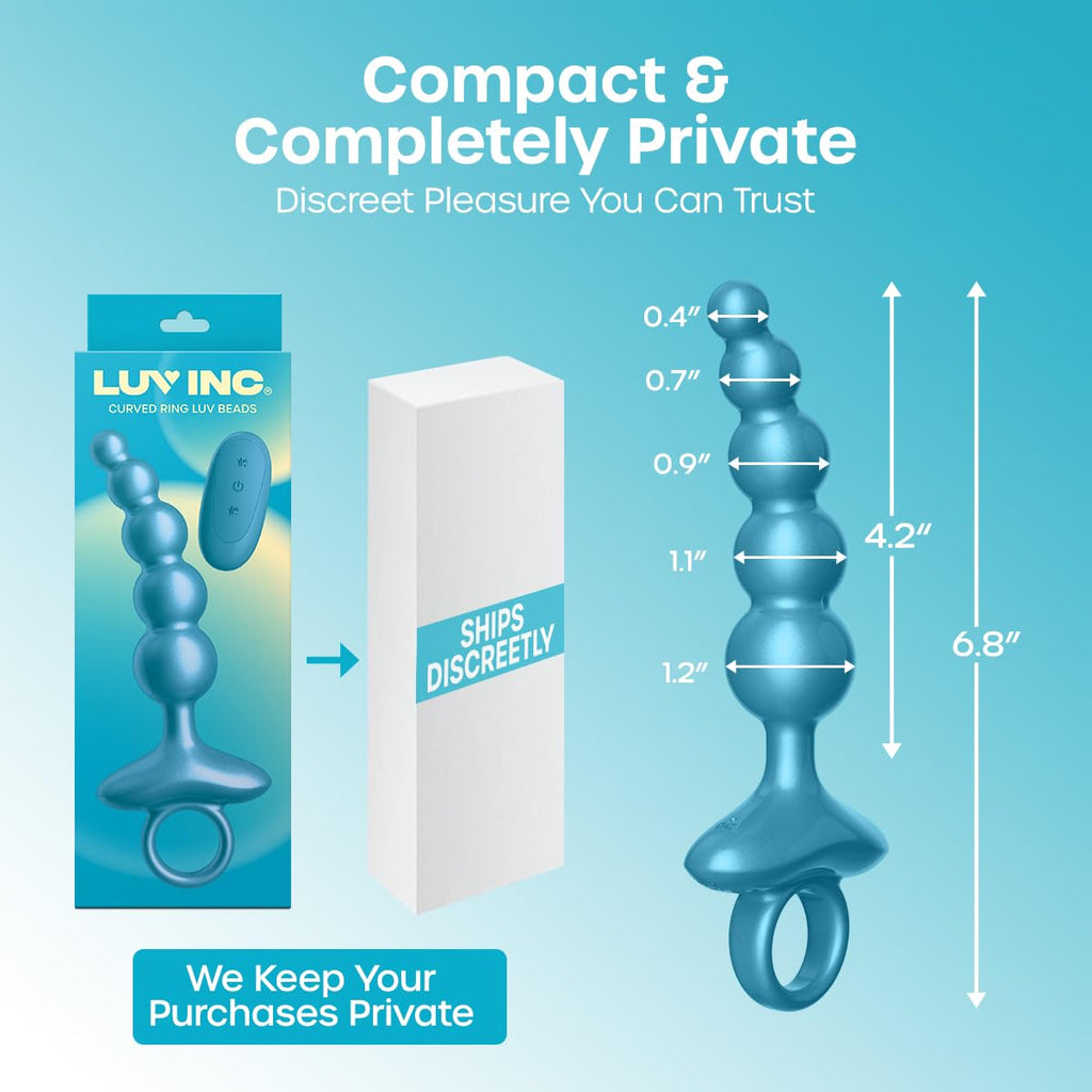 Luv Inc Cr23: Curved Ring Luv Beads Blue