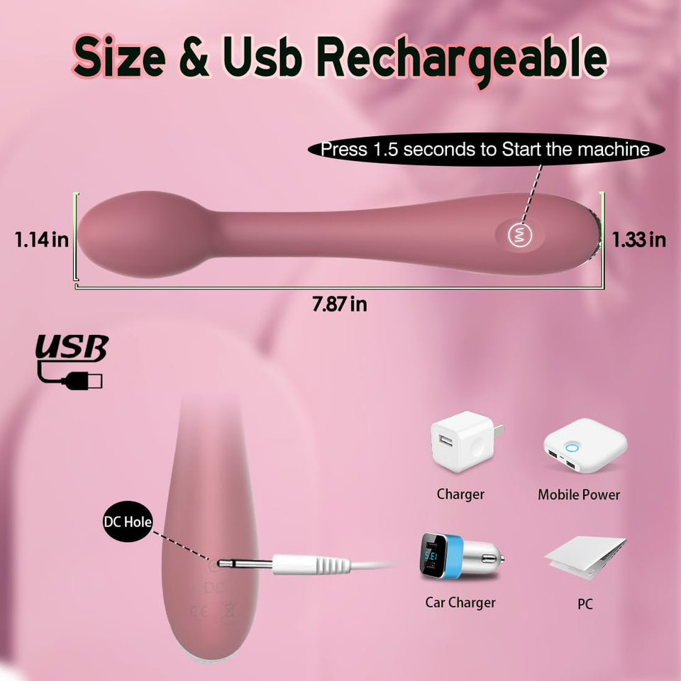 G Spot Vibrator Adult Sex Toys, Clitoral Tits Anal Stimulator Dildo with 12 Powerful Vibrating Modes,Clit Nipple Personal Massag