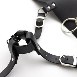 Vibrator Leather Constrained Forced Strap - Electric Leather Waistband Harness Fixed Tie Belt Harness Vibrator Holder(Wand Or Vibrator Not Included)