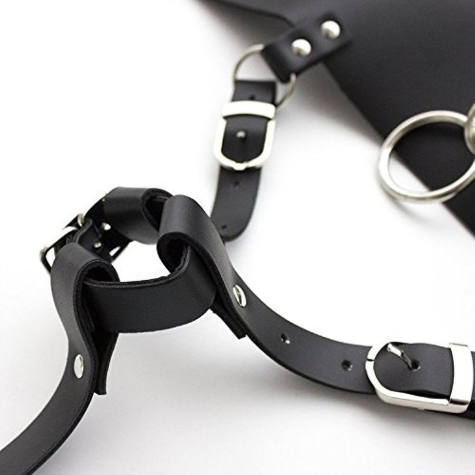 Vibrator Leather Constrained Forced Strap - Electric Leather Waistband Harness Fixed Tie Belt Harness Vibrator Holder(Wand Or Vibrator Not Included)