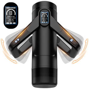 AOOXOOA Sex Toys for Men Automatic Male Masturbator Penis Pump, 9 Scrotal Vibrations, Wing Handle Design, 9 Thrusting, LCD Displ