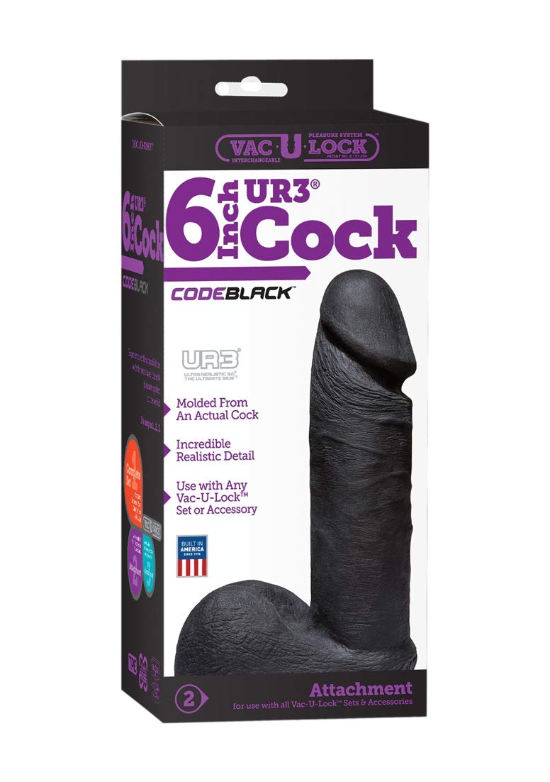 Vac U Lock Code Black 8In Ultraskyn Cock
