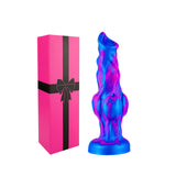 7 Inch Small Colorful Wolf Knotted Dildo Fantasy with Suction Cup, 6 '' Liquid Silicone Cute Alien Dog Knot Dildo for Beginner G