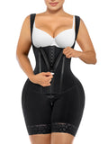 SHAPERX Fajas Colombianas Shapewear for Women Tummy Control Body Shaper Postpartum Butt Lifter with Zipper and Hooks,SZ7307-Blac