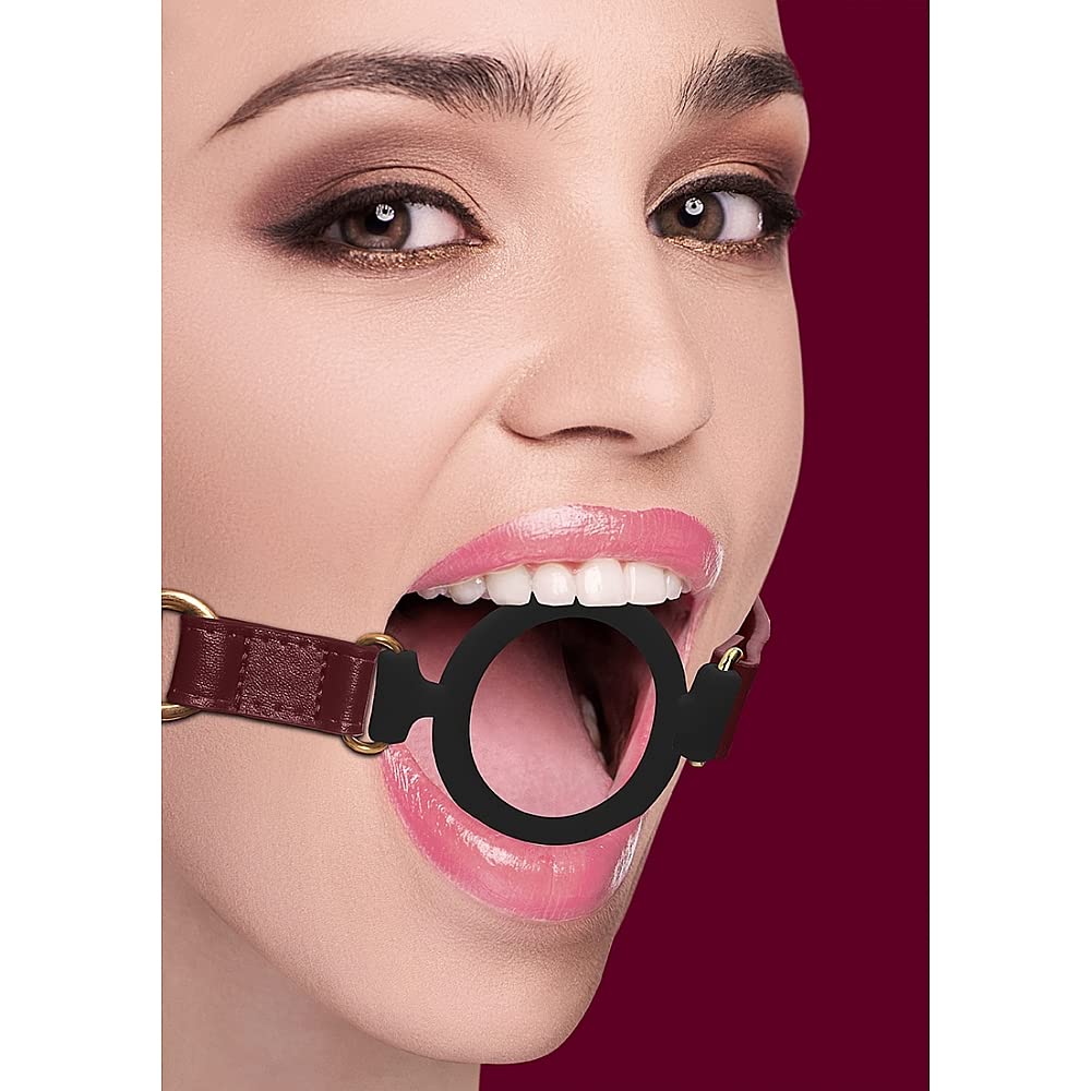 Shots America 79383: Ouch! Halo Adjustable Silicone Ring Gag Burgundy