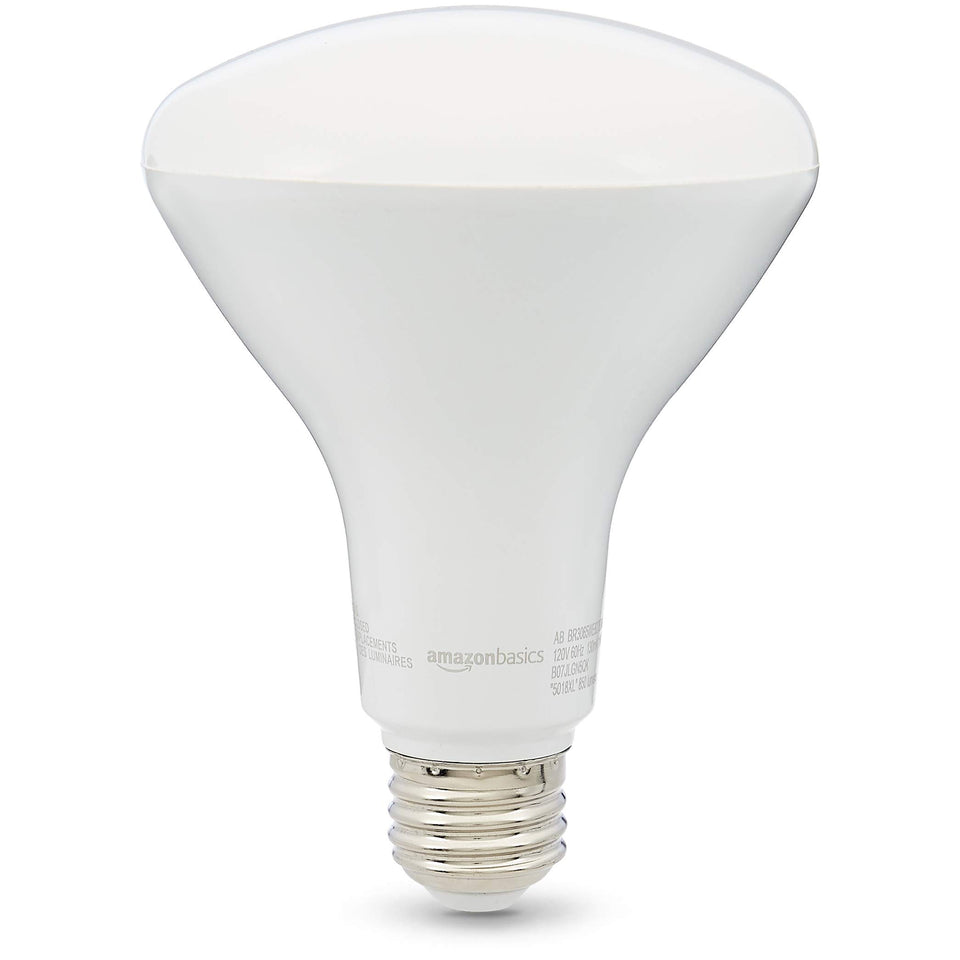 Amazon Basics Br30 Led Light Bulb, 65 Watt Equivalent, Energy Efficient 11W, E26 Standard Base, Soft White 2700K, Dimmable, 10,0