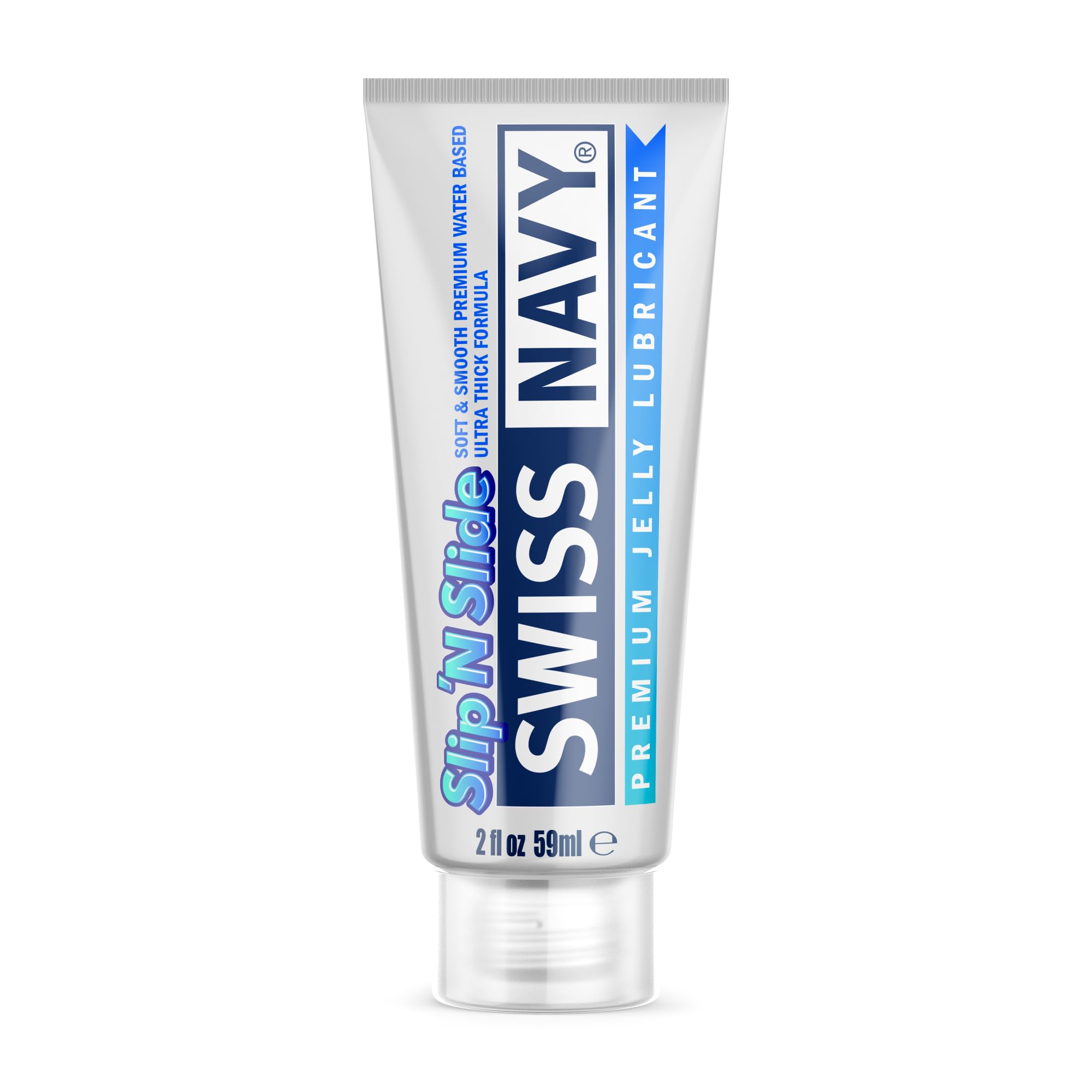 Swiss Navy Slip N Slide - 2 oz - Water-Based Jelly Lubricant for Men, Women & Couples - Soft, Smooth, Ultra-Thick Formula - Easy