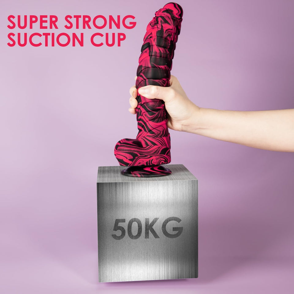 Thick Realistic Dildo Adult Sex Toys, 10.43 Inch Soft Safety Silicone G-spot Anal Stimulator with Strong Suction Cup, Fantasy Di