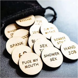 Thyggzjbs 20Pcs Date Night Activity Tokens,Funny Wooden Couples Romantic Funny Sex Token Gift for Couples (Round,Pack 3)