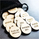Thyggzjbs 20Pcs Date Night Activity Tokens,Funny Wooden Couples Romantic Funny Sex Token Gift for Couples (Round,Pack 3)