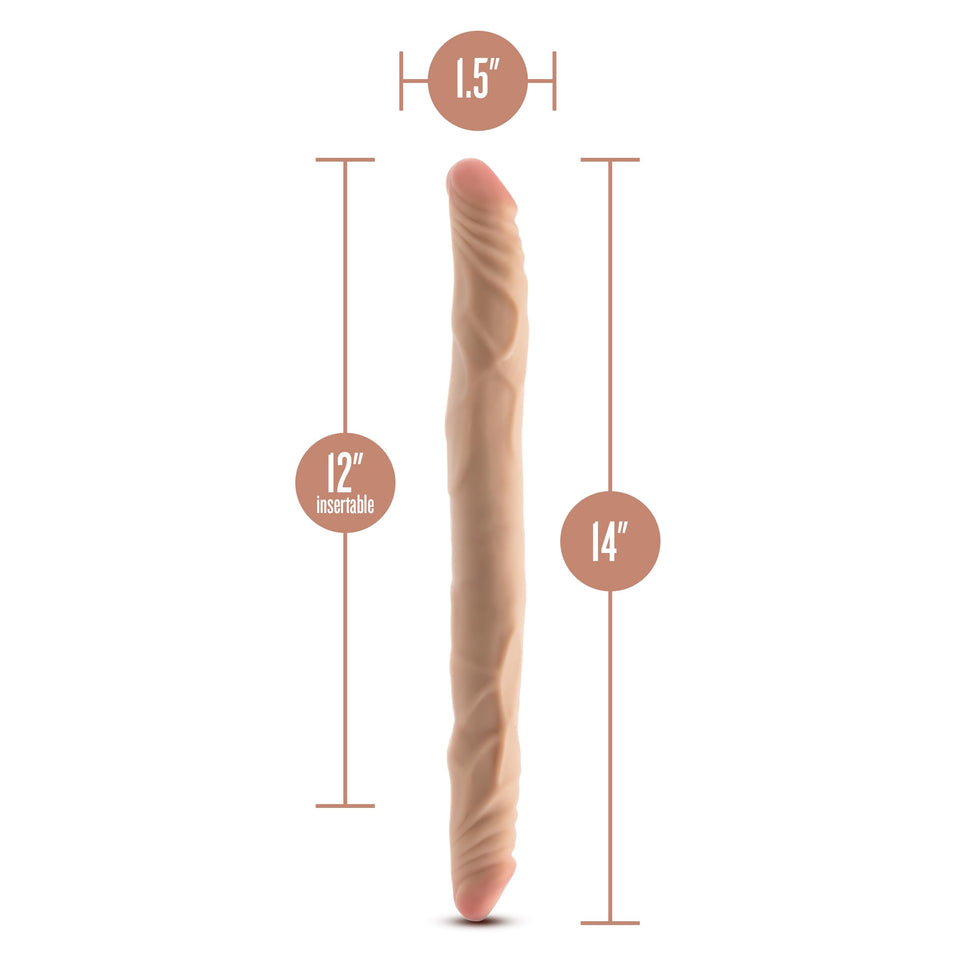 Dr Skin Plus - 14 Posable Double Dong - Beige ''