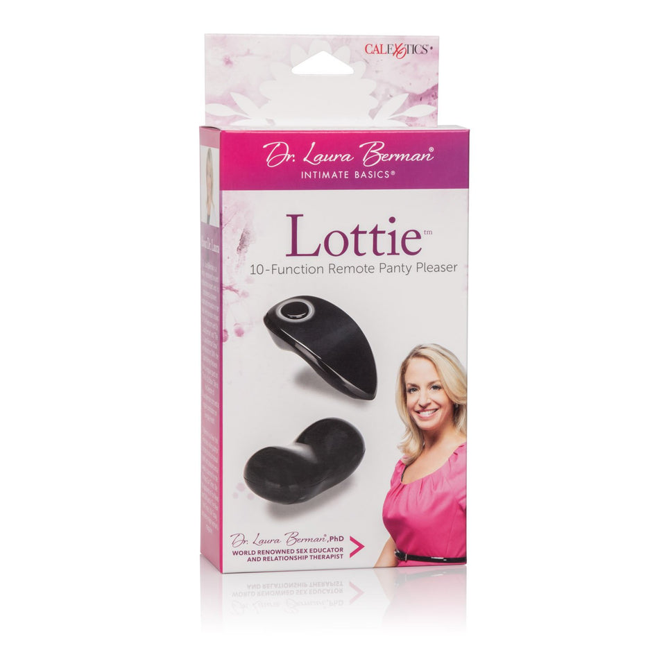 Dr Laura Berman Intimate Basics Lottie - 10 Function Remote Panty Pleaser Vibrator - Pocket Adult Toys For Couples - Wireless Vibe Egg Massager - Black