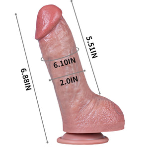 Reproduction 6.9 Inch Realistic Handmade Soft Real Dildo,Lifelike Thick Penis Feel Like Real Skin,Anal Dildos with Strong Suctio
