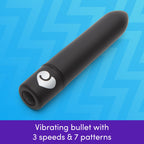 Lovehoney Magic Bullet Vibrator - 4 Inch Vibrating Bullet with Tapered Tip - 10 Function Multispeed Mini Vibrator for Women - Li