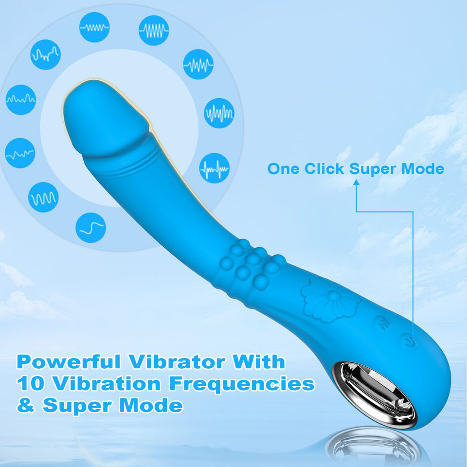 G Spot Vibrator Dildos Adult Sex Toys - Dildo for Woman with 10 Modes Powerful Vibrating & Click Super Mode, IRKEAC Clitoral Sti