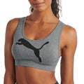 PUMA Womens Seamless Sports Bra, Big Cat Medium Heather Grey, Small
