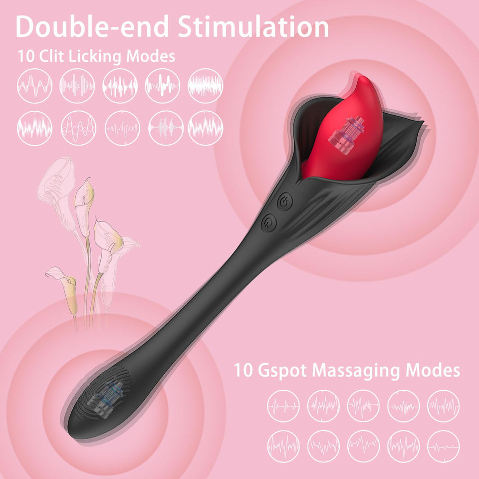G-spot Clitoral Vibrator Sex Toys - 2 in 1 Powerful Nipple Vagina Clitoris Anal Massager Adult Toys Dildo with 10 Vibrating Mode
