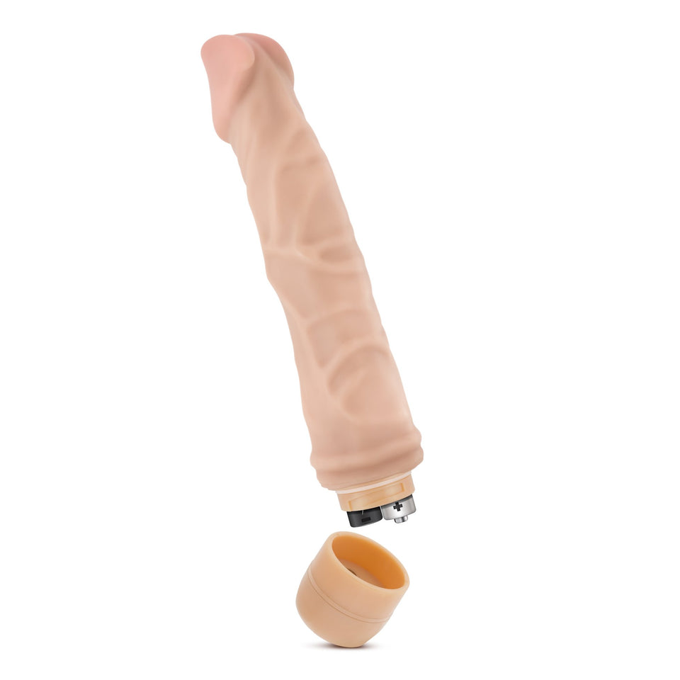 Blush Dr Skin Vibe 6 - Real Feel 8.75 Inch Long Realistic Vibrating Dildo - 1.75 Inch Thick - Ipx7 Waterproof - Soft Body Safe Multi Speed Bendable Vibrator - Sex Toy For Women Men Couples - Beige