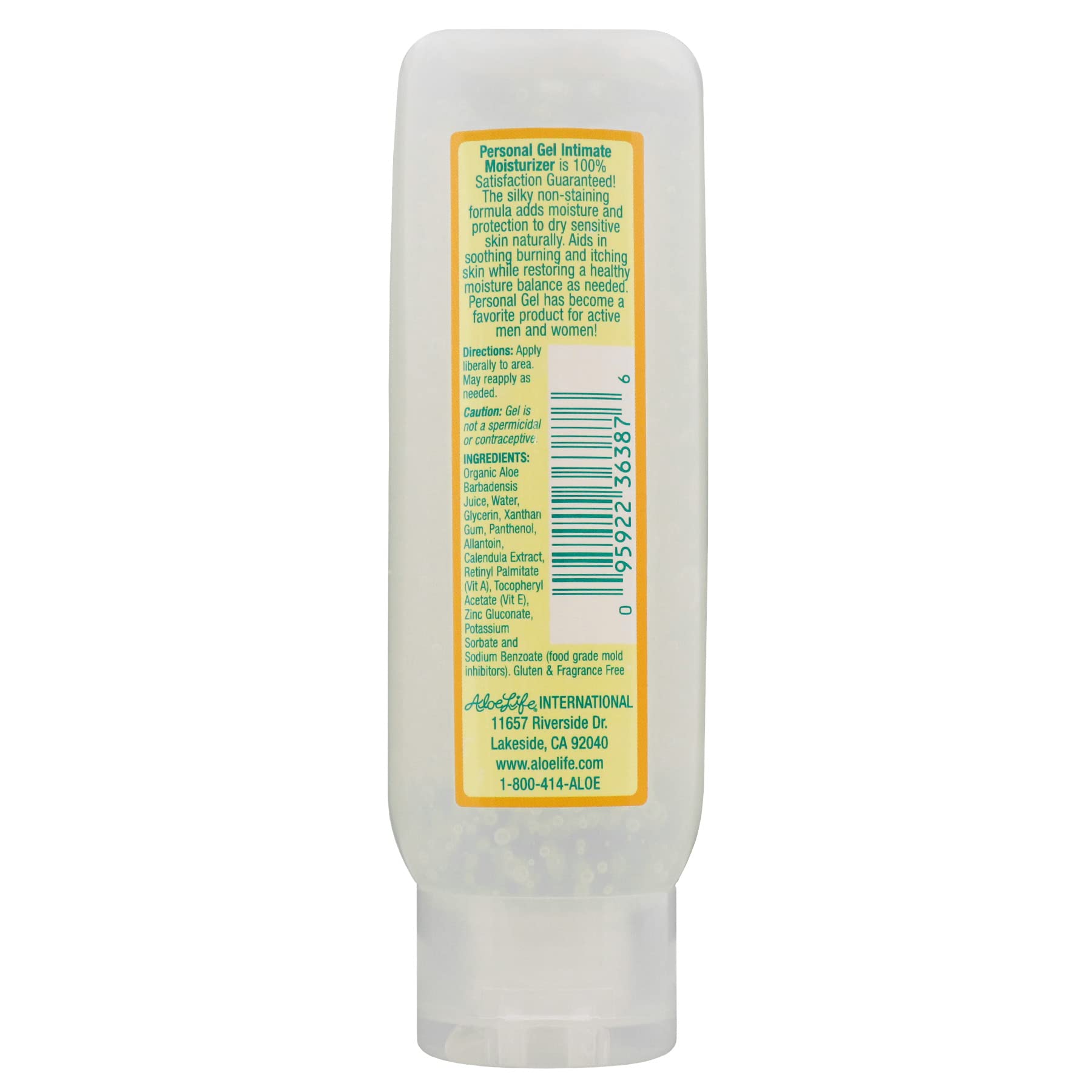 Aloe Life - Personal Gel, Intimate Moisturizer, Organic Aloe Cream, Silky & Non-Staining Formula, Perfect For Menopause, Burn Tr