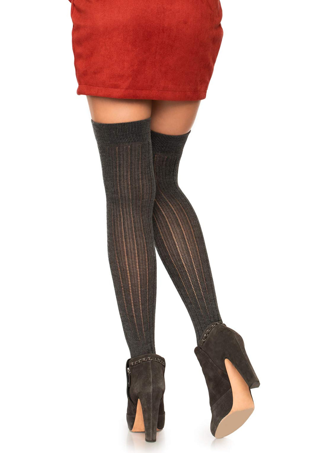 Leg Avenue Spandex Rib Knit Over The Knee Heather Gr Color
