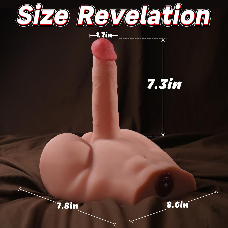 Male Sex Doll with Realistic Thrusting Dildo - EINSEO Adult Torso Sex Dolls & 7.3 inches Vibrating Dildos for G-spot Anal Stimul