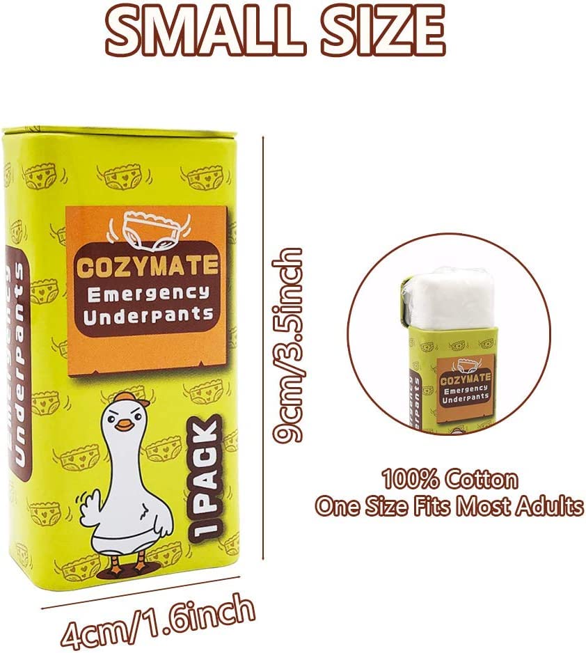 Emergency Underpants Gag Gifts, Travel Out Instant Underwear In Compact Tin Container, Great Funny Useful White Elephant Gift Exchange For Men Women Adult