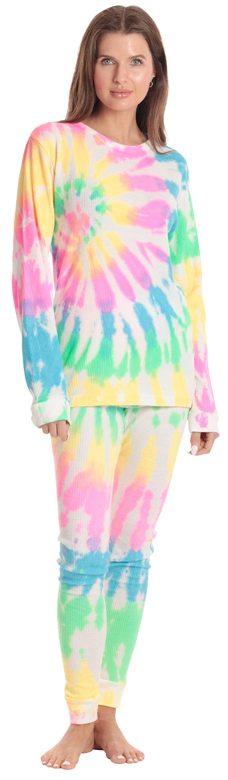 Just Love Womens Tie Dye Two Piece Thermal Pajama Set 6962-10686-XXL