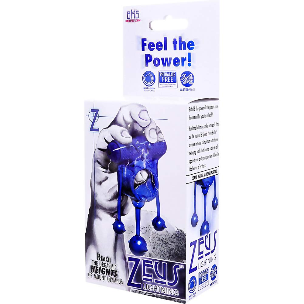 Power Bullet Zeus 3-Speed Penis Ring, Blue