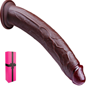 12 Inch Extra Large Thick Giant Realistic Black Dildo with Suction Cup, 1.8 '' Wide XXL Fat Anal Dildo Strap On Female Male Sex