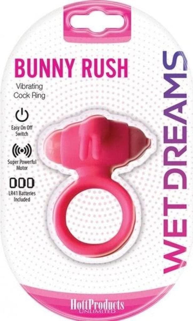 Hott Products Unlimited 69999: Wet Dreams Bunny Rush Cock Ring W/Rabbit Ears