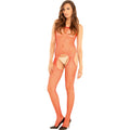 Rene Rofe Industrial Net Suspender Bodystocking Red O/S
