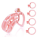 Male Chastity Device Cock Cage - UTIMI Large Plastic Chastity Cage for Man Penis Exercise 3D Printed Pink Bondage Gear Lightweig