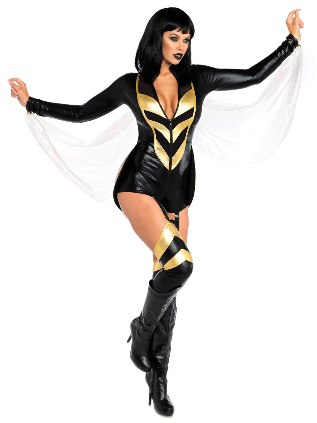Leg Avenue 2 Pc Hornet Honey, Includes We Black/Gold Color